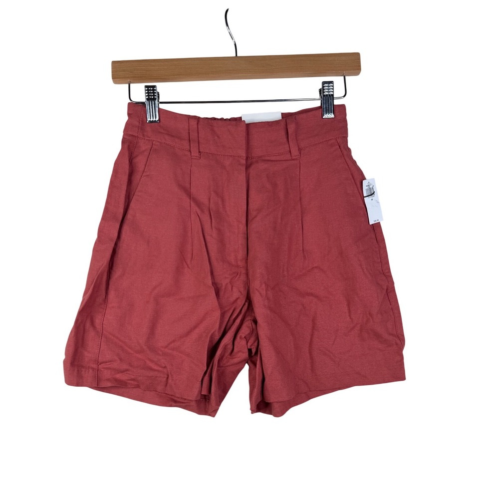 New Old Navy Linen Blend High Rise Shorts size XS‎ Red